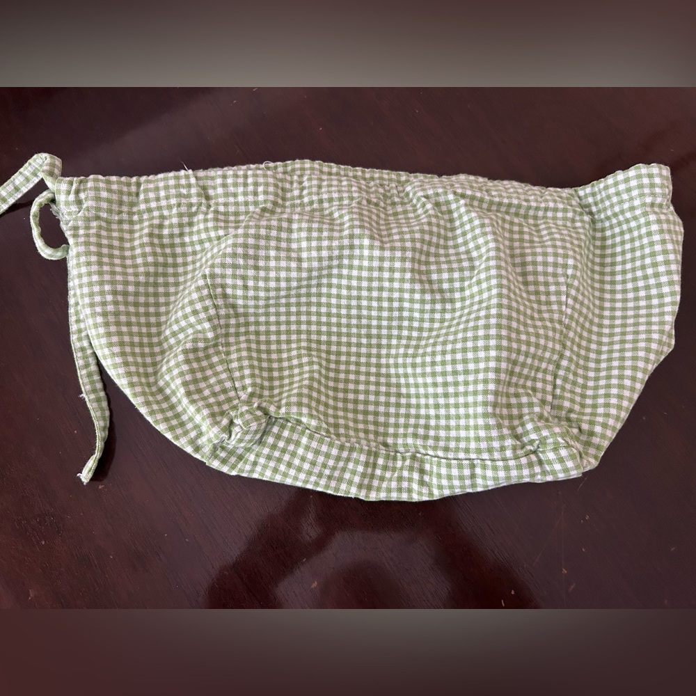 Pottery Barn Kids Green Gingham Basket Liner
